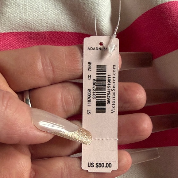 Victoria's Secret Pink and White Striped Shoulder Bag - Picture 2 of 2